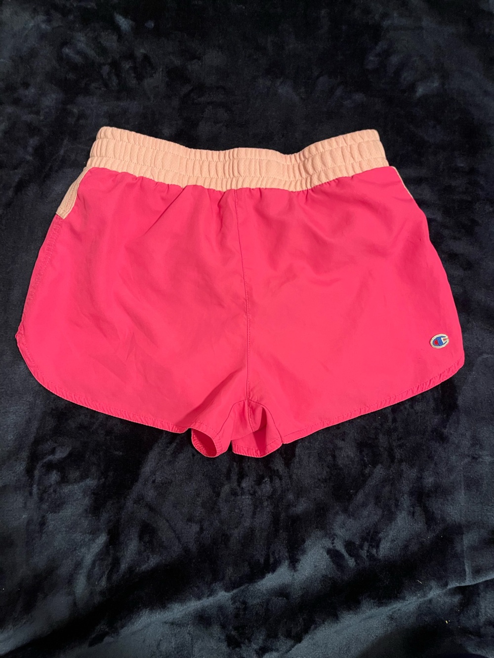 Champion Hot Pink Girls Athletic Shorts with Cream Waistband